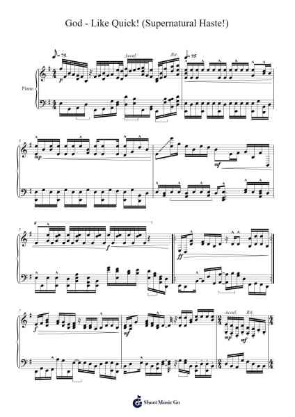 God - Like Quick! (Supernatural Haste!) Sheet Music by Yuki Hayashi-Arr.Vingai Parryl