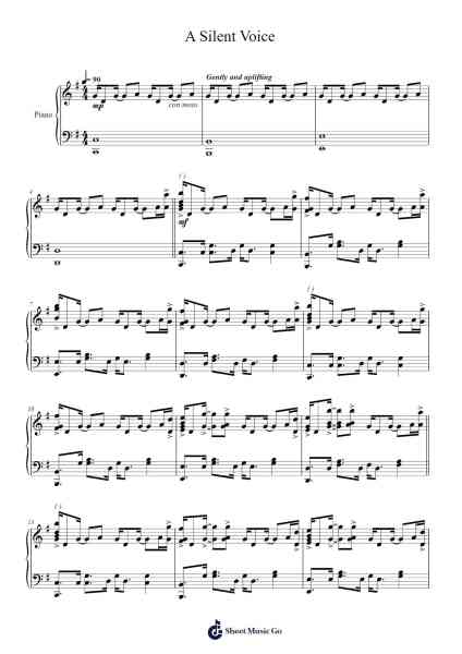 A Silent Voice Sheet Music by Kensuke Ushio-Arr.Nelmar