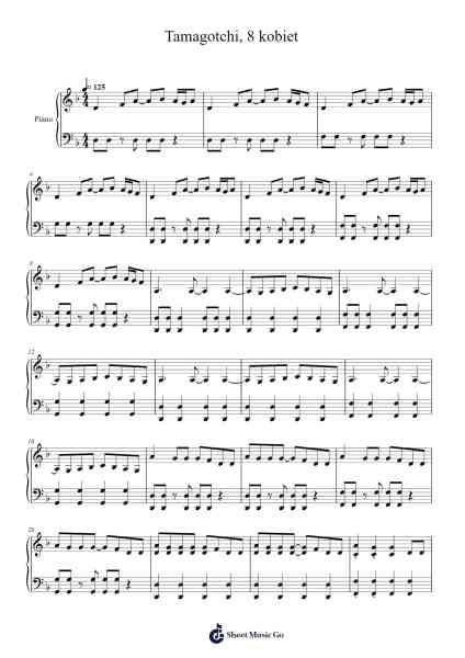 Tamagotchi, 8 kobiet Sheet Music by holdyn1234-Arr.Nestowe Yorkse