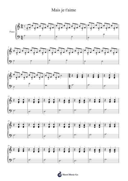 Mais je t'aime Sheet Music by Camille Lellouche-Arr.Efbin Kimsie