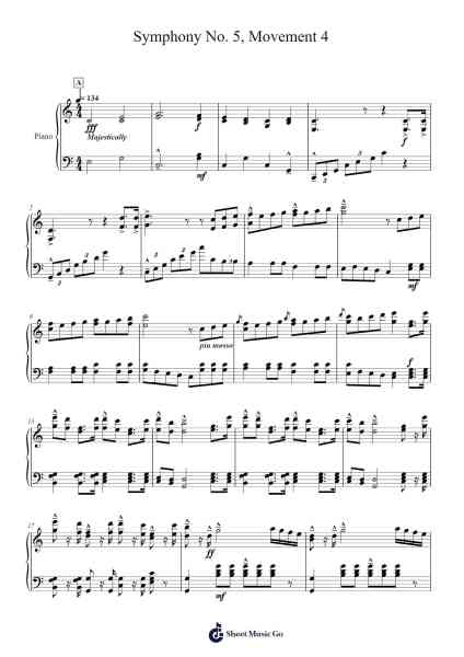 Symphony No. 5 in C Minor, Op. 67: IV. Allegro Sheet Music by Ludwig van Beethoven-Arr.Fagee