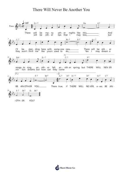 There Will Never Be Another You Sheet Music by Harry Warren-Arr.Bercob