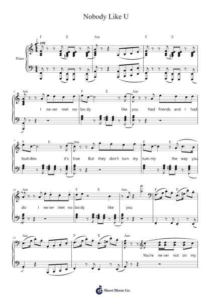 Nobody Like U Sheet Music by Turning Red-Arr.Glacarr