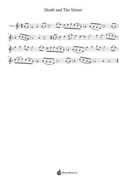 Death and The Sinner Sheet Music by Trad. Ireland-Arr.Nodric
