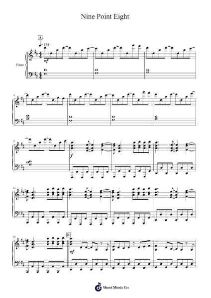 Nine Point Eight Sheet Music by Mili-Arr.Blybohm