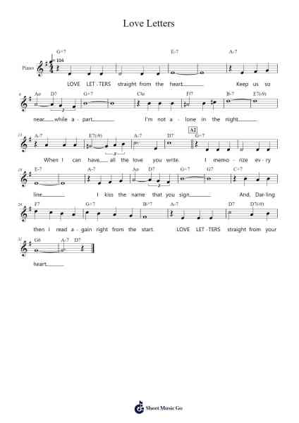 Love Letters Musica per pianoforte di Diana Krall/Elvis Presley - Arr.Faitheva Carite