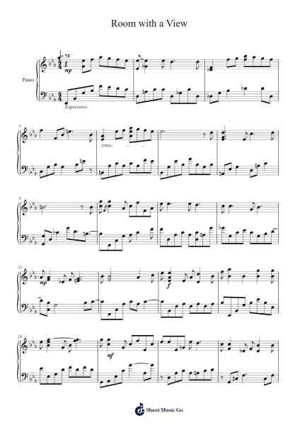 Room with a View Sheet Music by atsuover-Arr.Rhotab