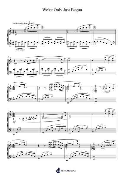 We've Only Just Begun Sheet Music by Carpenters-Arr.Cofjeames Nyriam