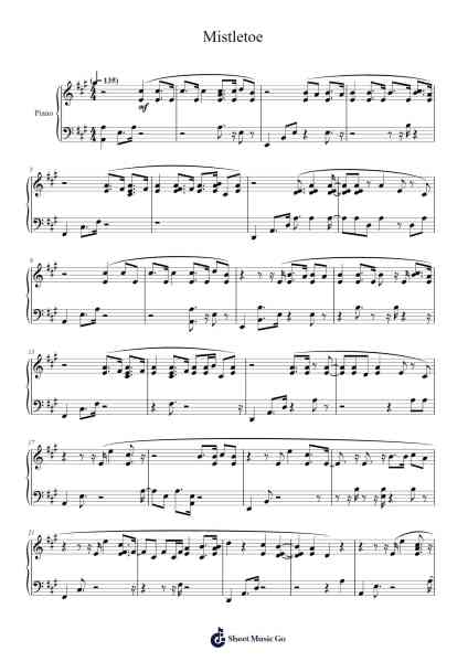 Mistletoe Sheet Music by Justin Bieber-Arr.Walshses