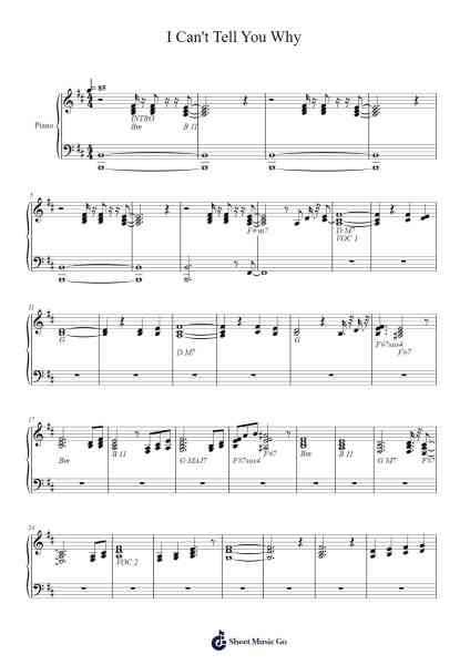 I Can't Tell You Why Sheet Music by The Eagles-Arr.Raemen