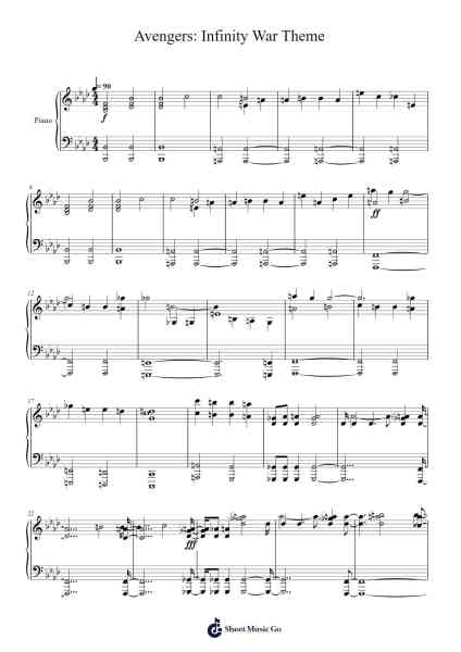 Avengers: Infinity War Theme Sheet Music by Alan Silvestri-Arr.Manbeard Lylaine