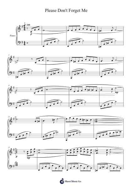 Please Don't Forget Me Sheet Music by Witchcraft-Arr.Brewsriah Lesrald