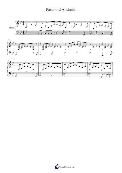 Paranoid Android Sheet Music by Radiohead-Arr.Mewood Teries