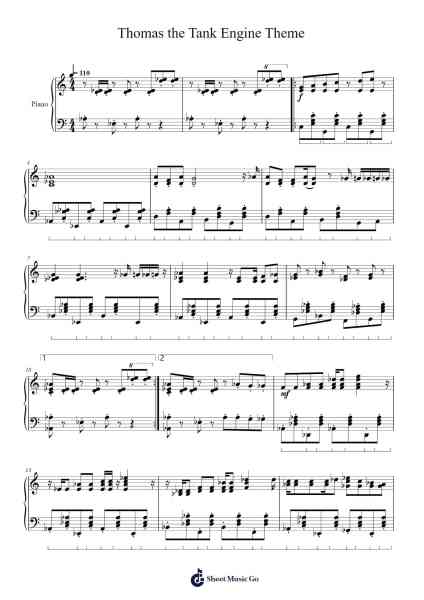Thomas the Tank Engine Theme Sheet Music by undefined-Arr.Priney Grelen