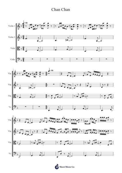 Chan Chan Sheet Music by Buena Vista Social Club-Arr.Cisgrey