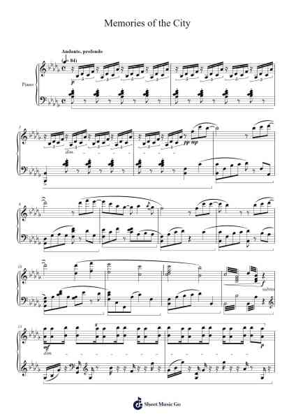 Memories of the City Sheet Music by Shoji Meguro-Arr.Derlian Sumeo