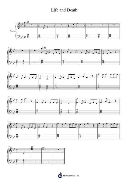 Life and Death Sheet Music by The Dear Hunter-Arr.Sampeg