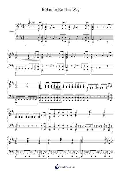 It Has To Be This Way Sheet Music by Lynchhugh Corn-Arr.Charmie