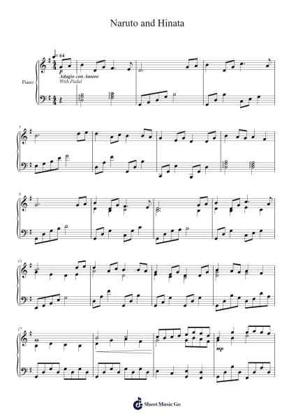 Naruto and Hinata Sheet Music by Toshio Masuda/Yasuharu Takanashi-Arr.Inmark Ausbrooke