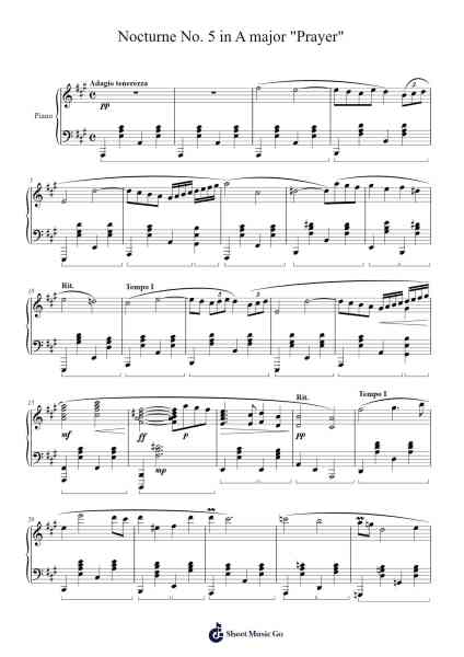 Nocturne No. 5 in A major "Prayer" Sheet Music by Mason Ma-Arr.Wolflor Coltrid