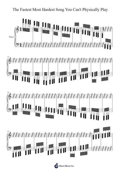 The Fastest Most Hardest Song You Can't Physically Play Sheet Music by bridgerstar24-Arr.Huxdia