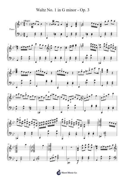 Waltz No. 1 in G minor - Op. 3 Sheet Music by Gerard Farré-Arr.Gailmand