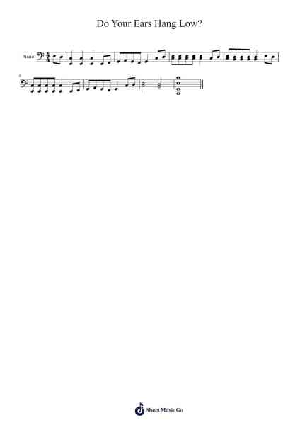 Do Your Ears Hang Low? Sheet Music by -Arr.Nelrist Hornrias