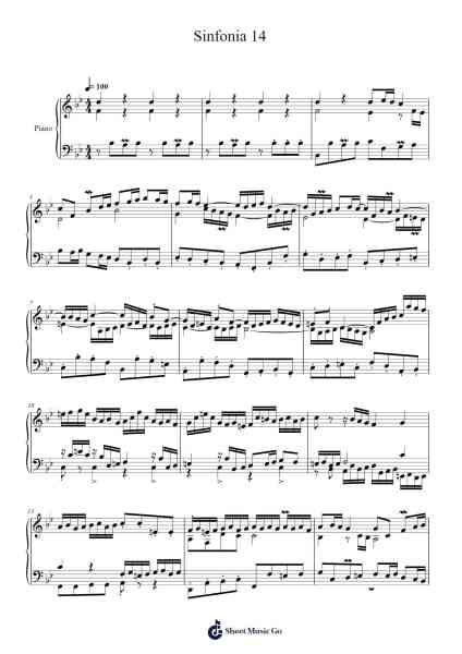 Sinfonia 14 Sheet Music by atmaninov-Arr.Sumia