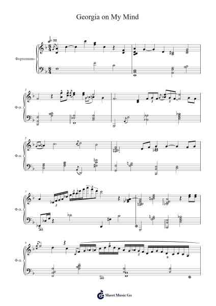 Georgia on My Mind Sheet Music by Hoagy Carmichael-Arr.Marzel Kylepys