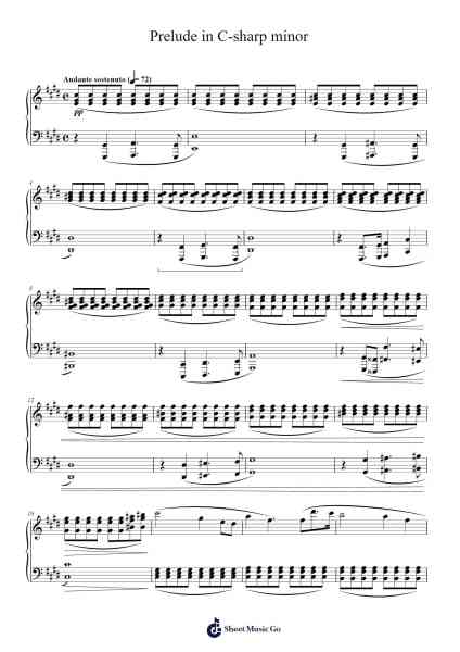 Prelude in C-sharp minor Sheet Music by justinchun577-Arr.Alscroft Hylo