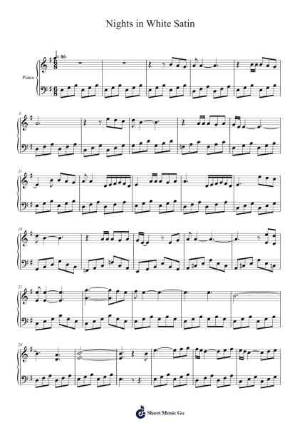 Nights in White Satin Sheet Music by The Moody Blues-Arr.Kathtta