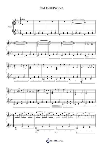 Old Doll/Puppet Sheet Music by Ib/Mad Father-Arr.Kercox