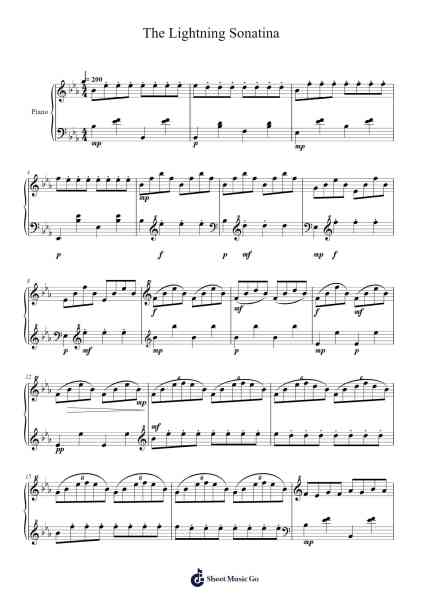 The Lightning Sonatina Sheet Music by Geyork Jorcooke-Arr.Temky Pisoll