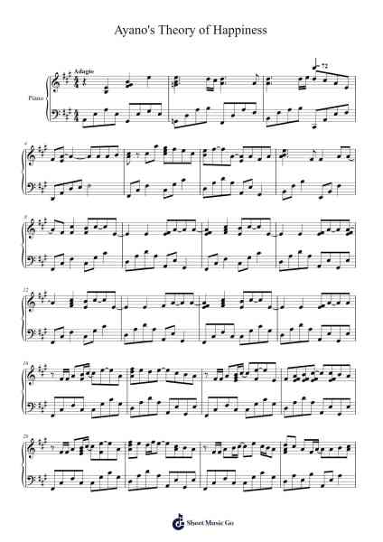 Ayano's Theory of Happiness Partition de musique par Misc Cartoons-Arr.Asdict