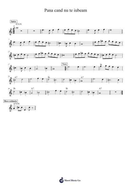 Pana cand nu te iubeam Sheet Music by Traditional Romanian-Arr.Burnelett Loncil