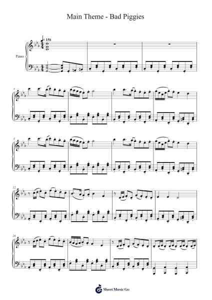 Main Theme - Bad Piggies Sheet Music by Ilmari Hakkola-Arr.Oisenwoolf