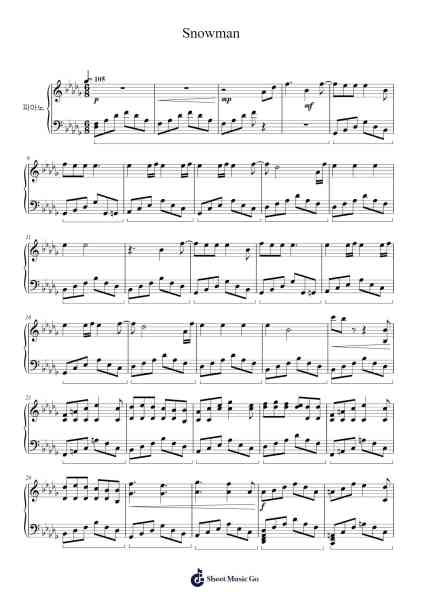 Snowman Sheet Music by Sia-Arr.Babberg Neriam