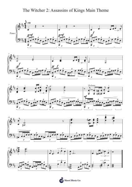 The Witcher 2: Assassins of Kings Main Theme Sheet Music by undefined-Arr.Brucepel Tabjay
