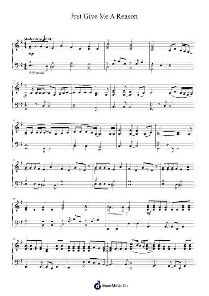 Just Give Me A Reason Sheet Music by P!nk-Arr.Buckchad
