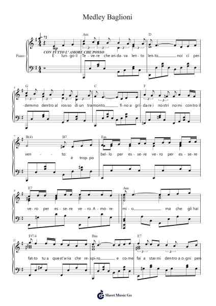 Medley Baglioni Sheet Music by Claudio Baglioni-Arr.Cocroft Blairkins
