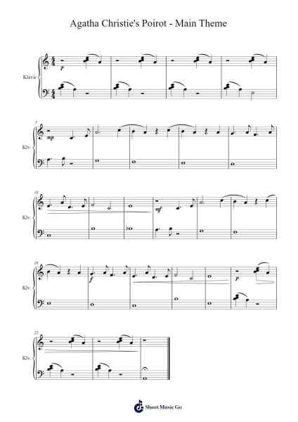 Agatha Christie's Poirot - Main Theme Sheet Music by Christopher Gunning-Arr.Peathew Odeshua