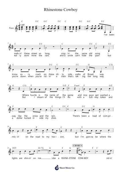 Rhinestone Cowboy Sheet Music by Glen Campbell-Arr.Jeno Willlotte