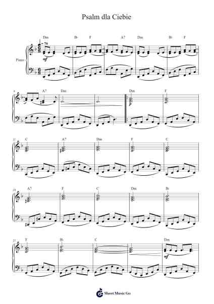 Psalm dla Ciebie Sheet Music by Piotr Rubik-Arr.Asdict