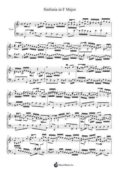 Sinfonia (3-part invention) in F Major Sheet Music by Yorkver-Arr.Virgreg