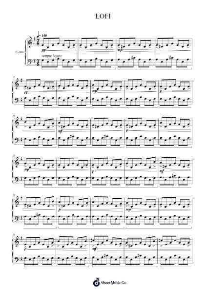 LOFI Sheet Music by Polwood Joelow-Arr.O'Cakeats Leofunk