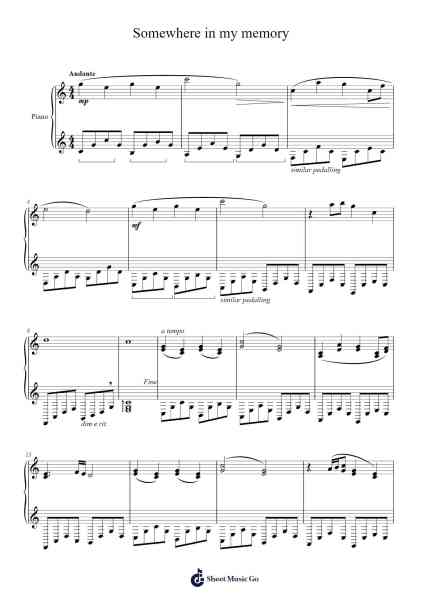 Somewhere in my memory Sheet Music by John Williams-Arr.Huttbins