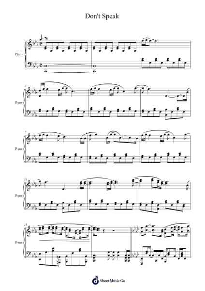 Don't Speak Sheet Music by No Doubt-Arr.Lambharine Ryphens