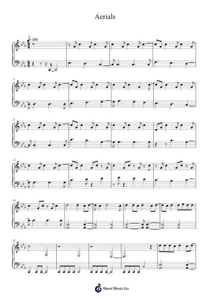 Aerials Sheet Music by System of a Down-Arr.Feroll