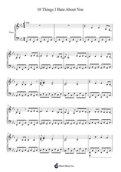 10 Things I Hate About You Sheet Music by Leah Kate-Arr.Sonxe