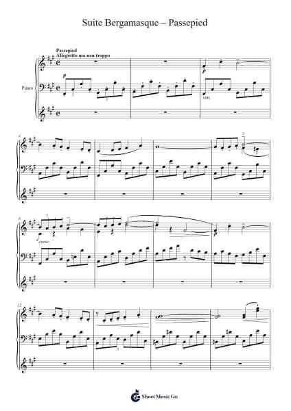 Suite Bergamasque: IV. Passepied Sheet Music by Claude Debussy-Arr.Lautus Phichad